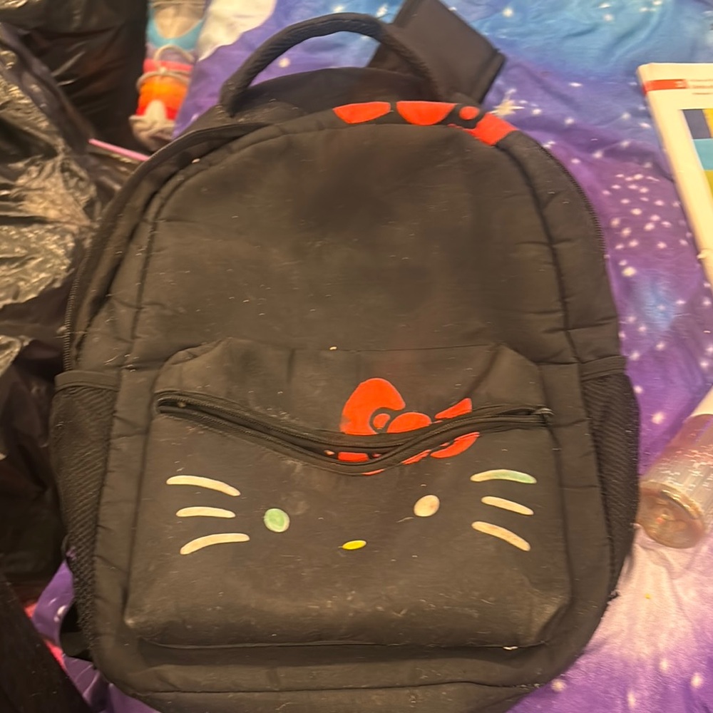 Hello Kitty Black and Red Backpack with Iconic Bow